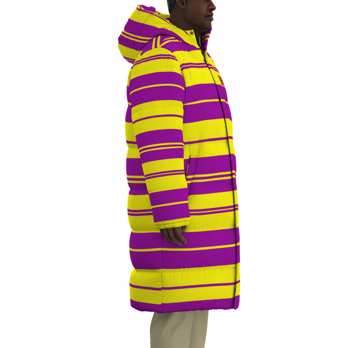 STRIPES YLWGRAPES  Unisex Long Down Jacket