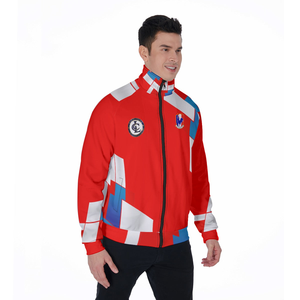FRANCE RED Men's Stand Collar Jacket