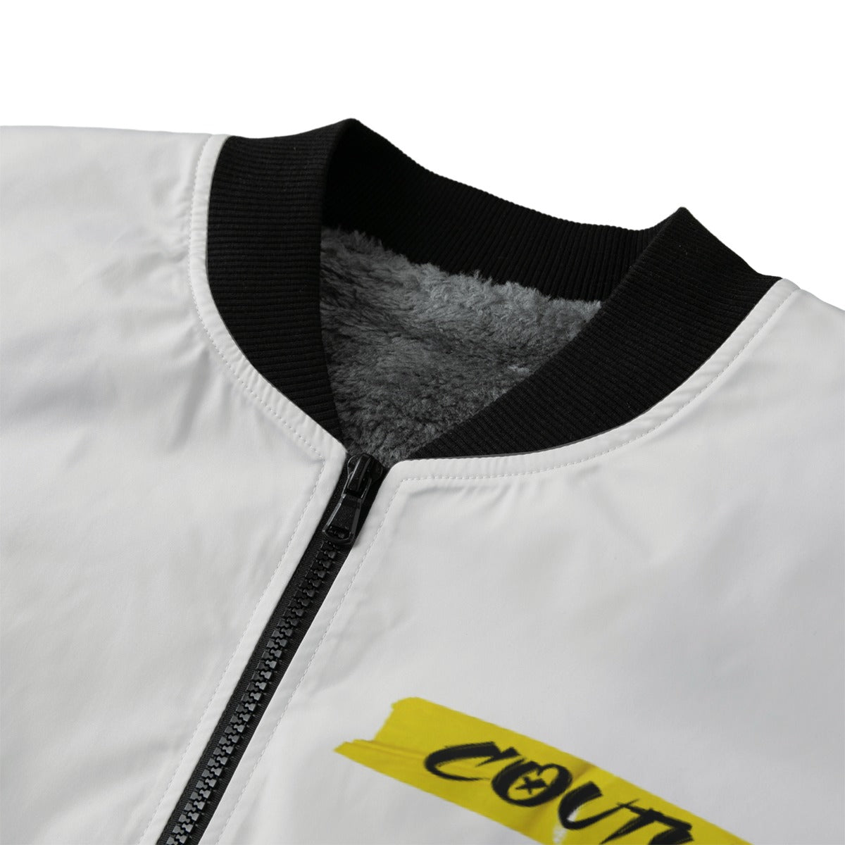 TRAP GOD WHT Men’s Fleece Bomber Jacket
