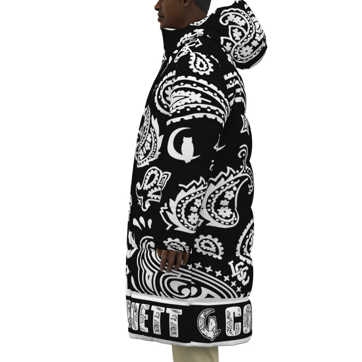 BANDANA COMPLEX BLC Unisex Long Down Jacket