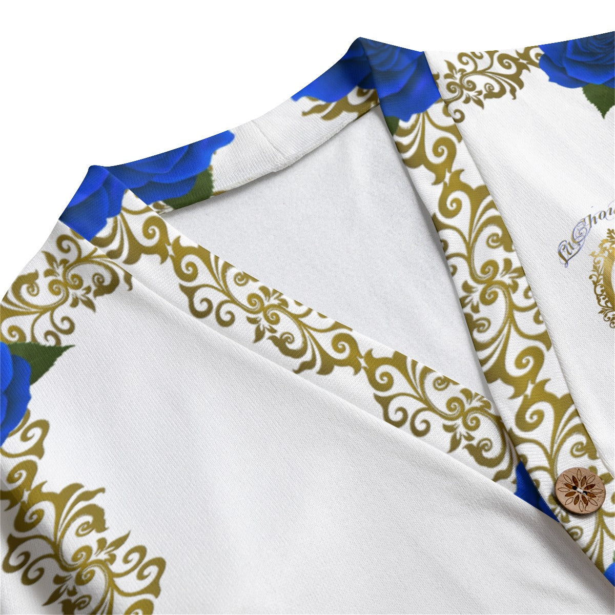 ROSES BLUE LCC Unisex V-neck Cardigan With Button Closure
