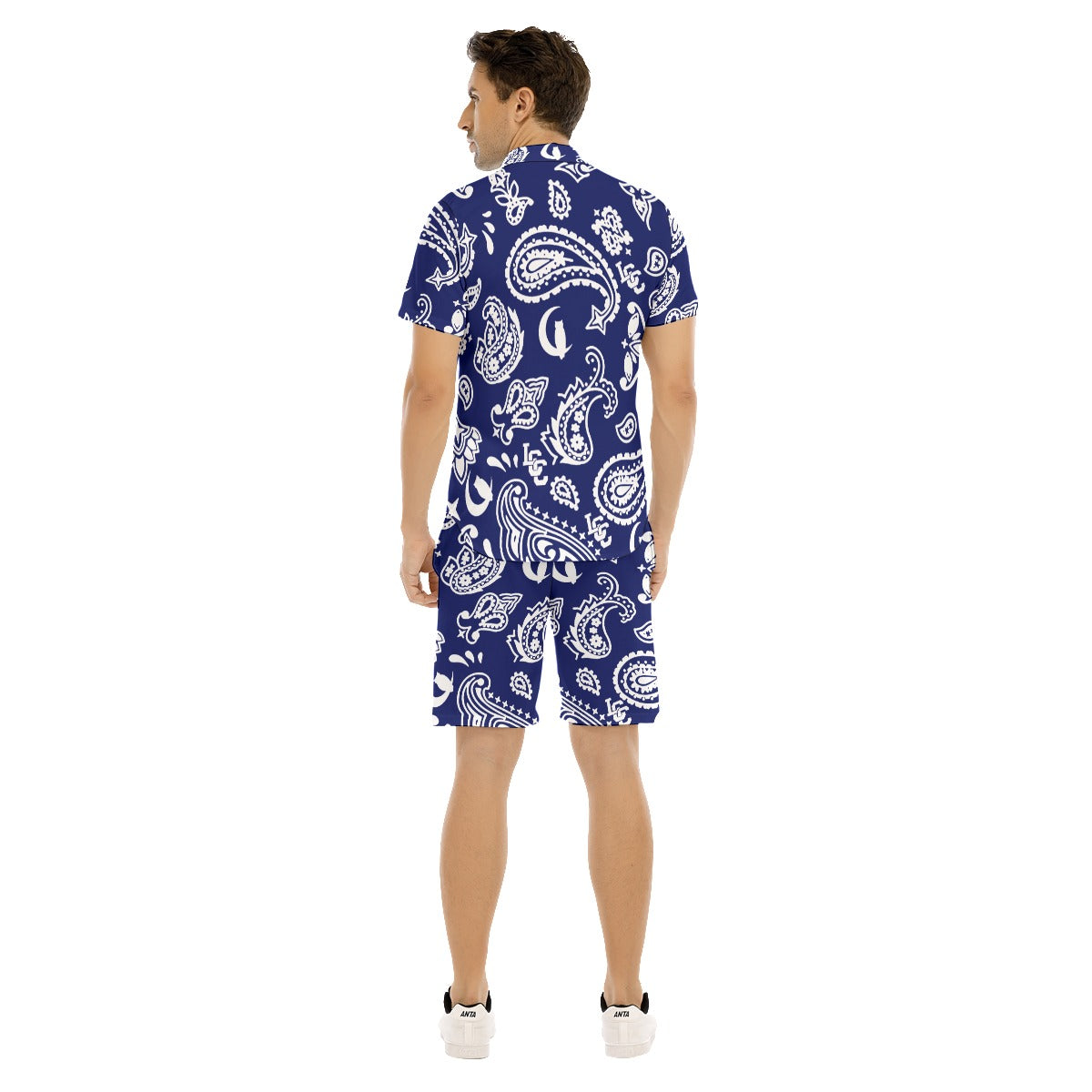 BANDANA PAISLEY NAVY Men's Short Sleeve Shirt Sets