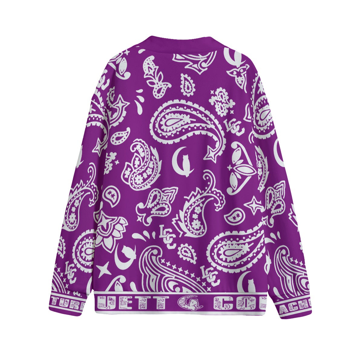 BANDANA PAISLEY GRAPES Unisex Cardigan With Button Closure