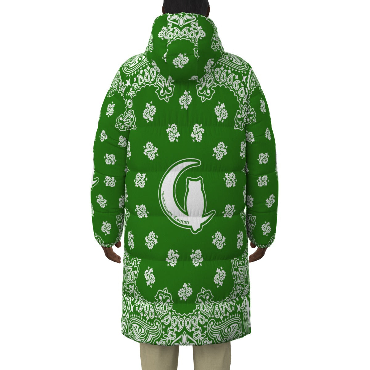BANDANA GREEN Unisex Long Down Jacket