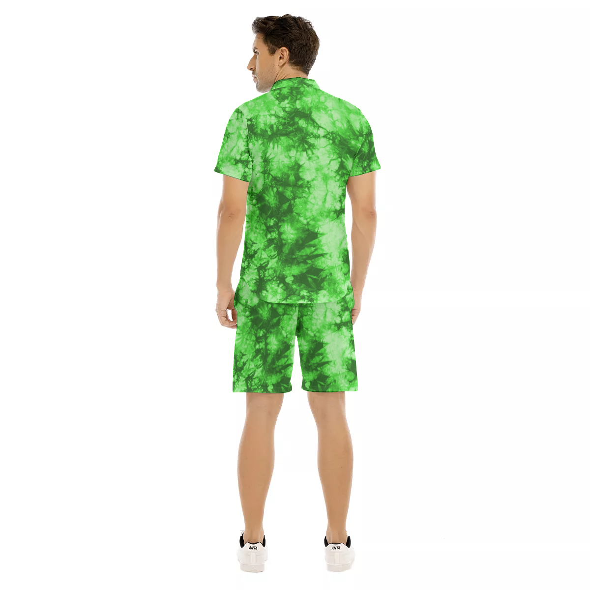 TIE DYE GREEN Men's Short Sleeve Shirt Sets