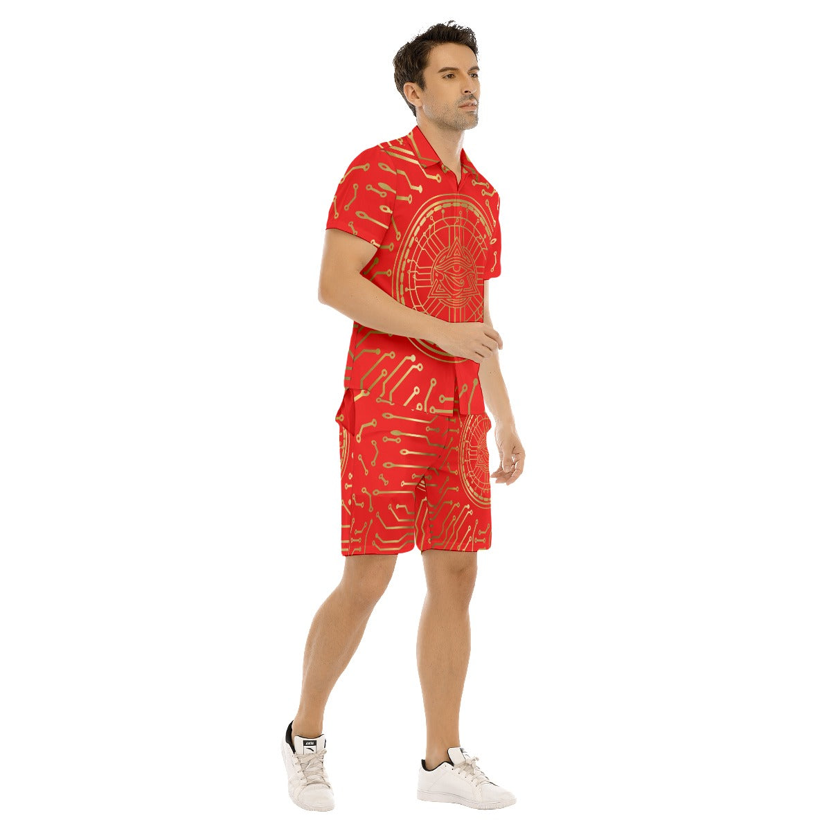 CRYPTO KMT RED Men's Short Sleeve Shirt Sets