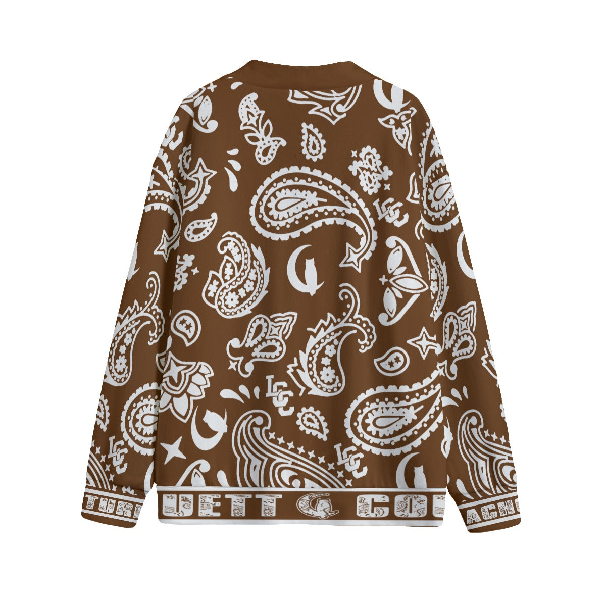 BANDANA PAISLEY BROWN Unisex Cardigan With Button Closure