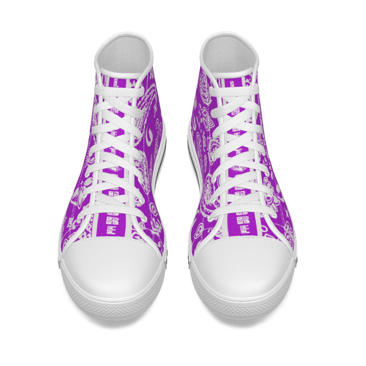 BANDANA PAISLEY GRAPES High Canvas Shoes