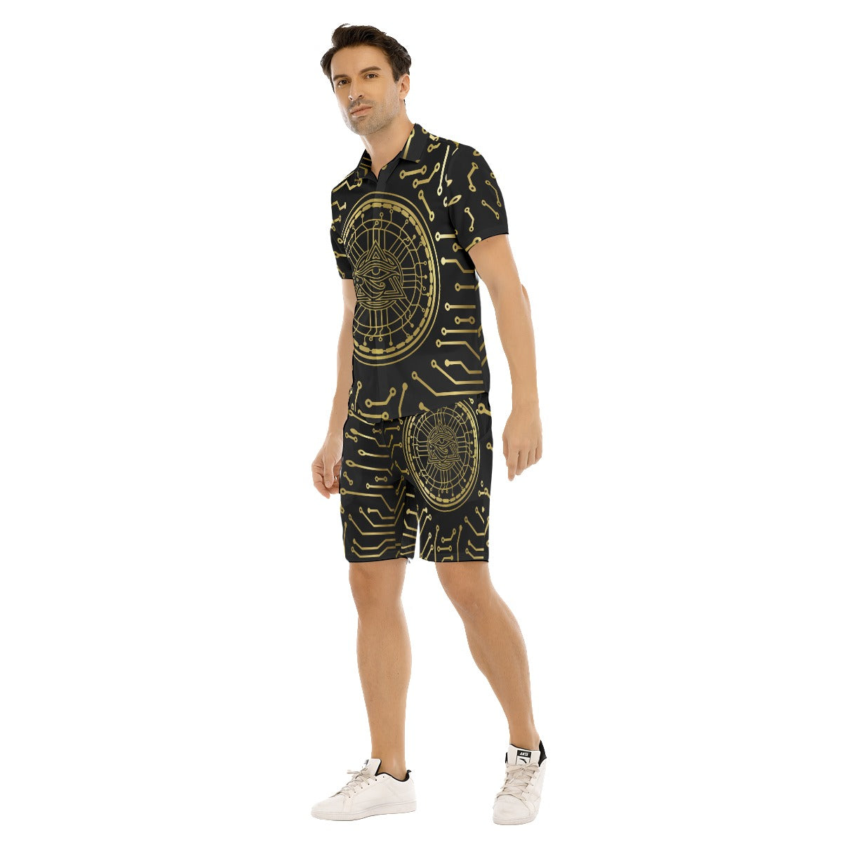 CRYTO KMT BLC Men's Short Sleeve Shirt Sets