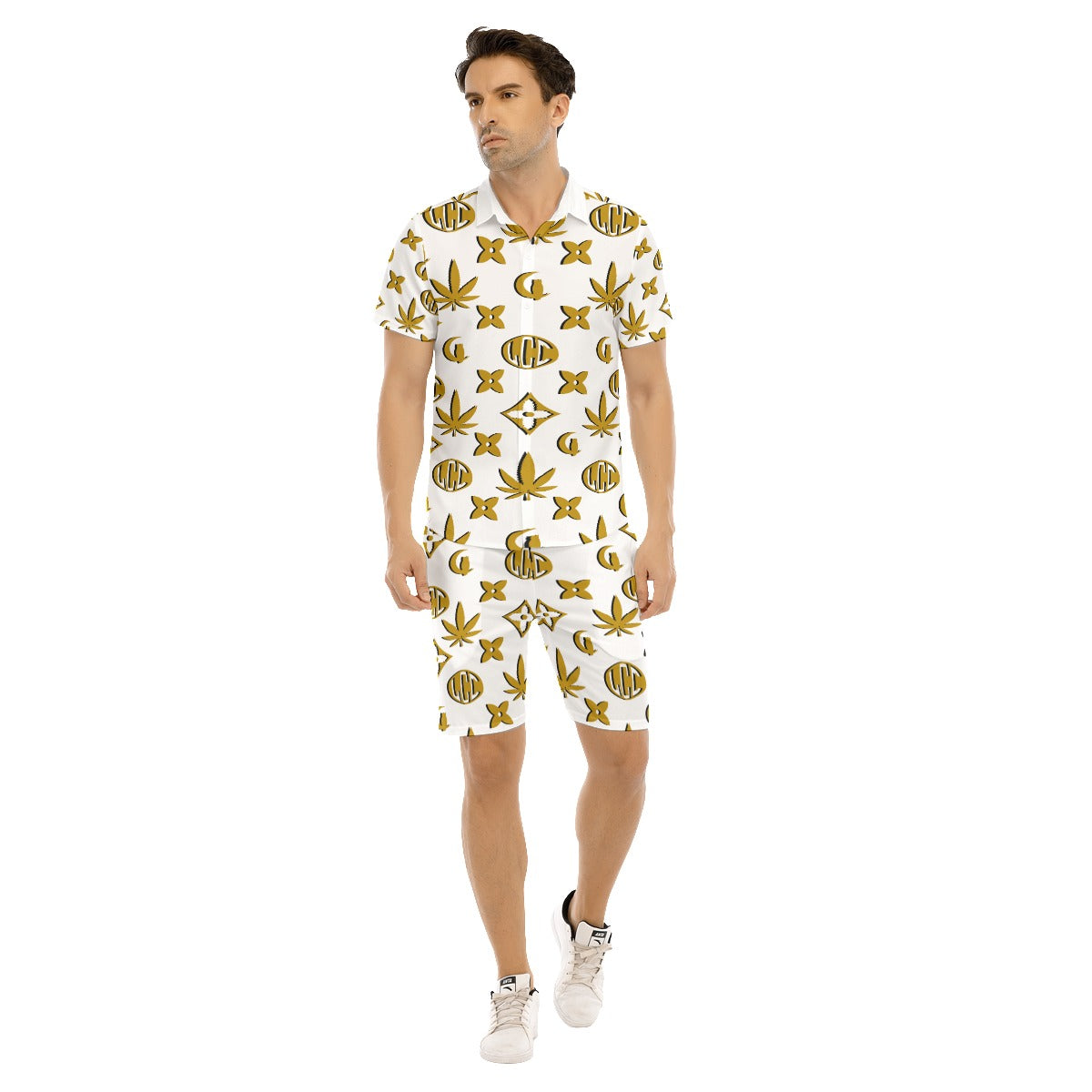 LCC WEEDY CREAM Men's Short Sleeve Shirt Sets