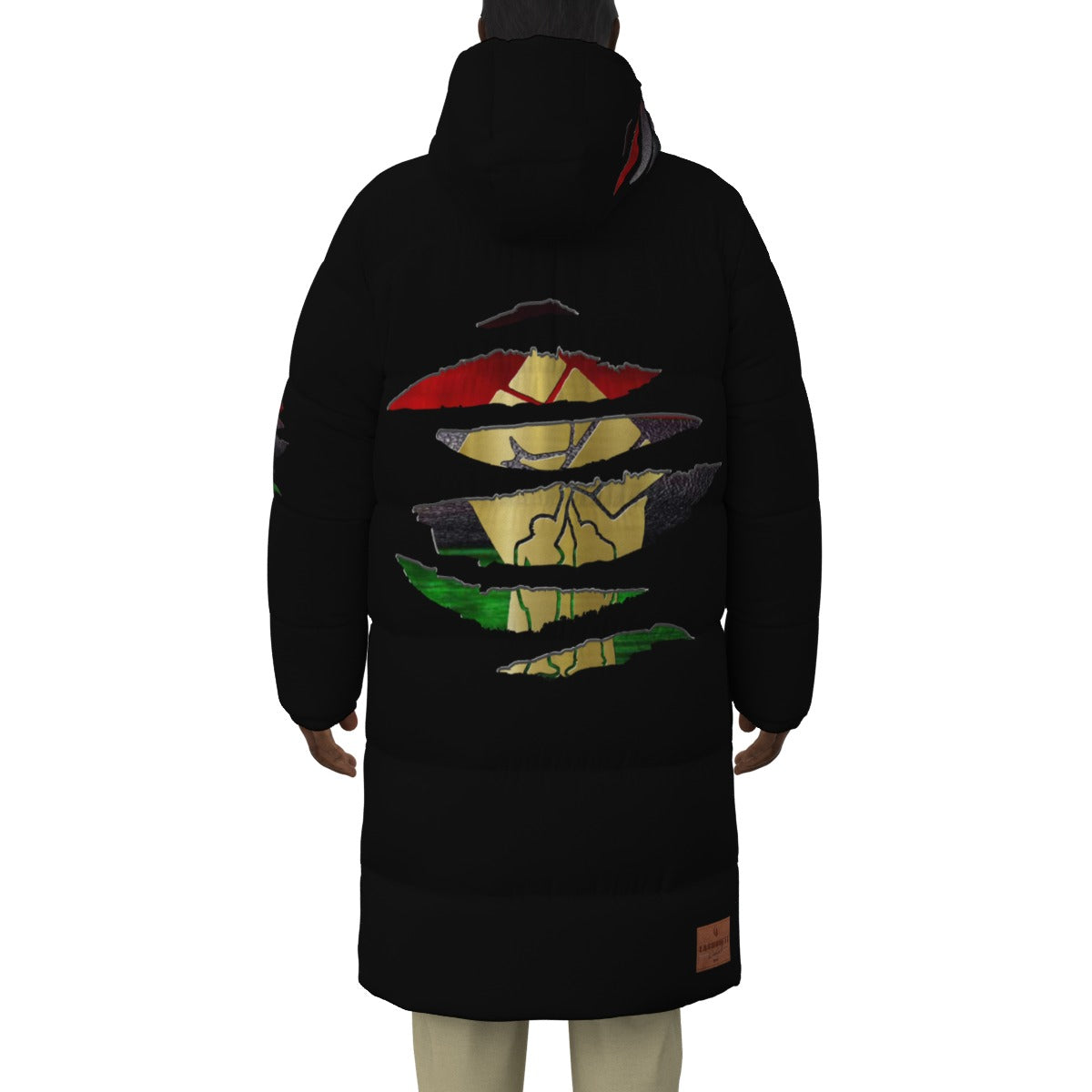 RBG RIPPED BLC Unisex Long Down Jacket