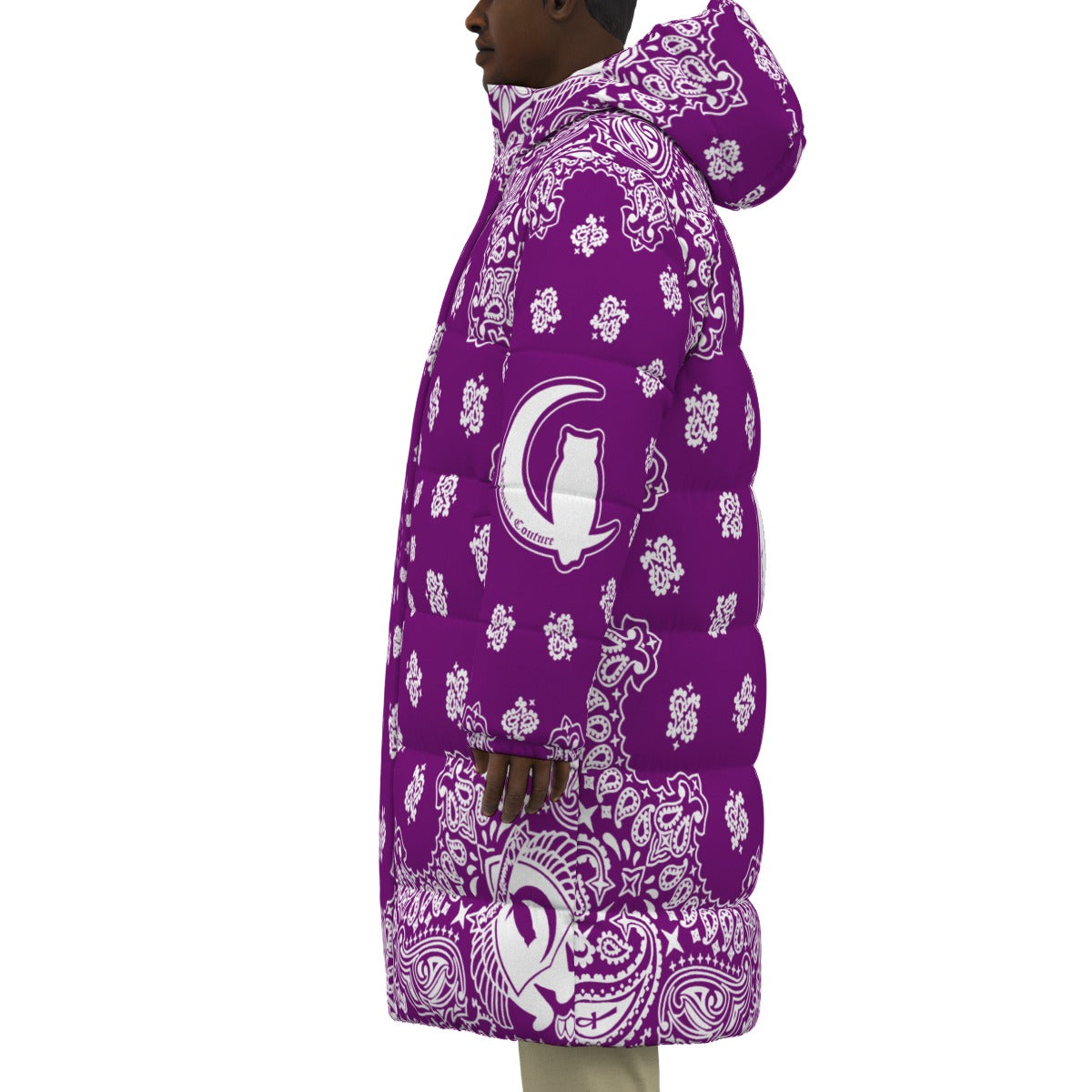 BANDANA GRAPES Unisex Long Down Jacket