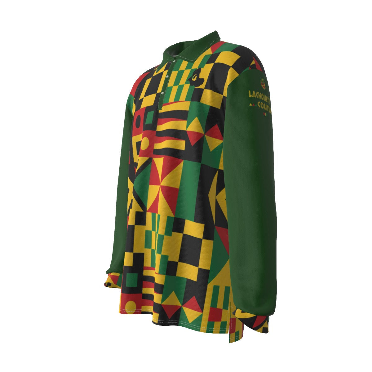 KENTE BUTAN KAKI Men's Long Sleeve Polo Shirt