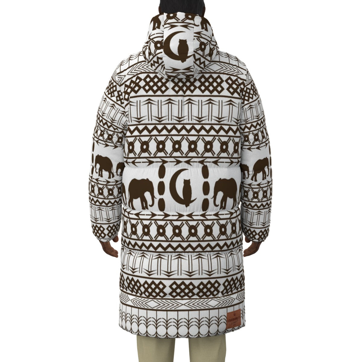 ELEPHANT ORNEMENT Unisex Long Down Jacket