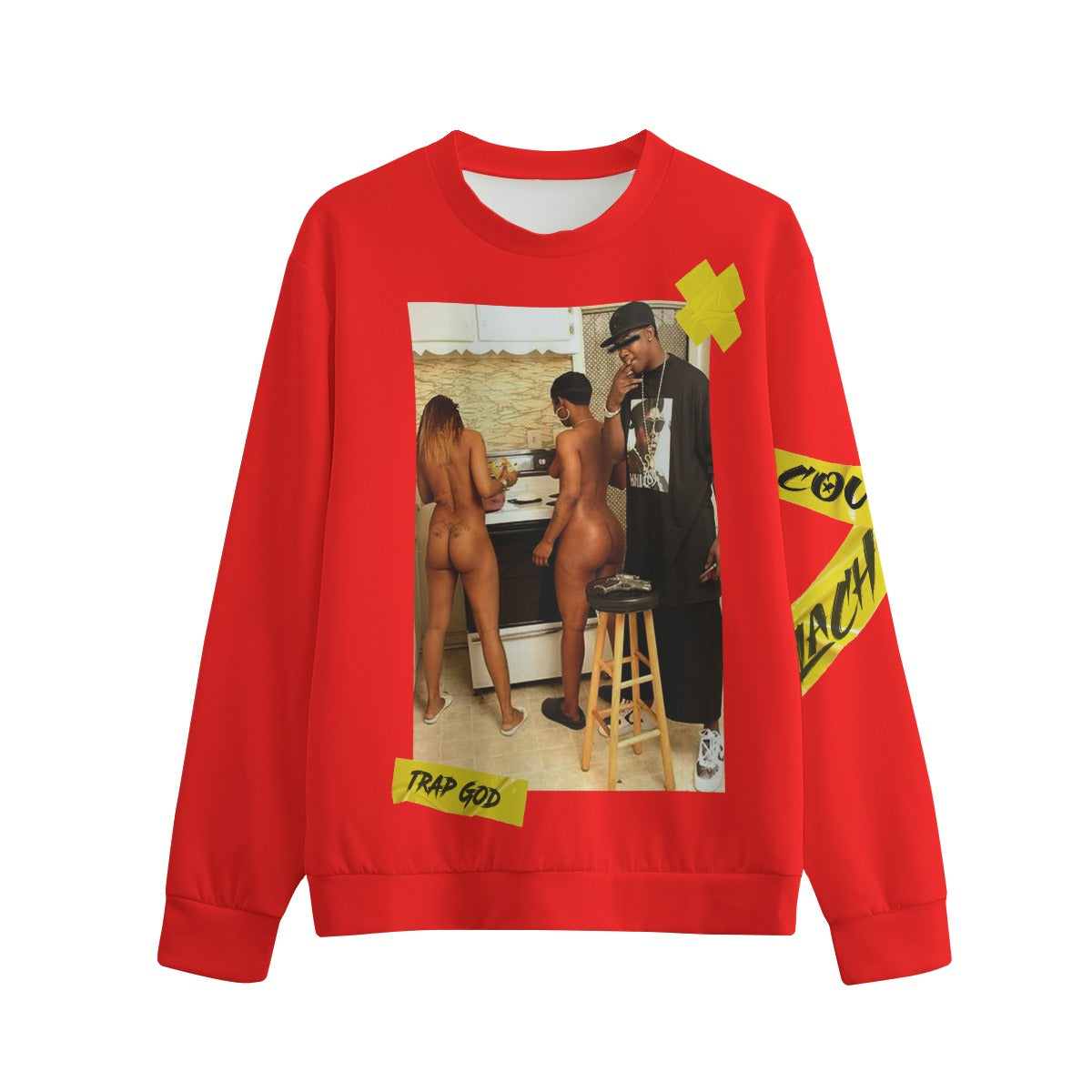 TRAP GOD RED Unisex O-neck Sweatshirt Cotton