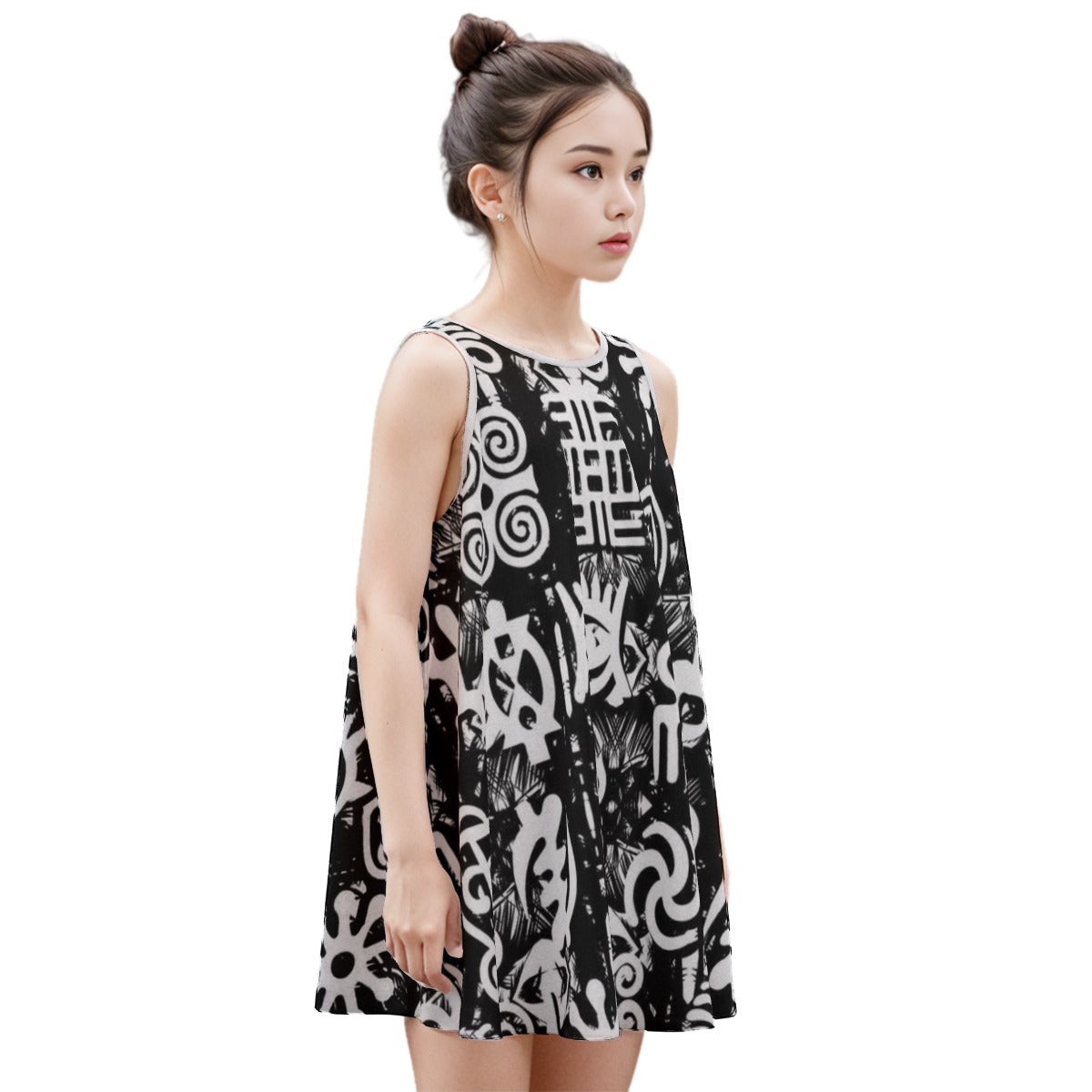 All-Over Print Kid's Sleeveless Dress | 180GSM Cotton