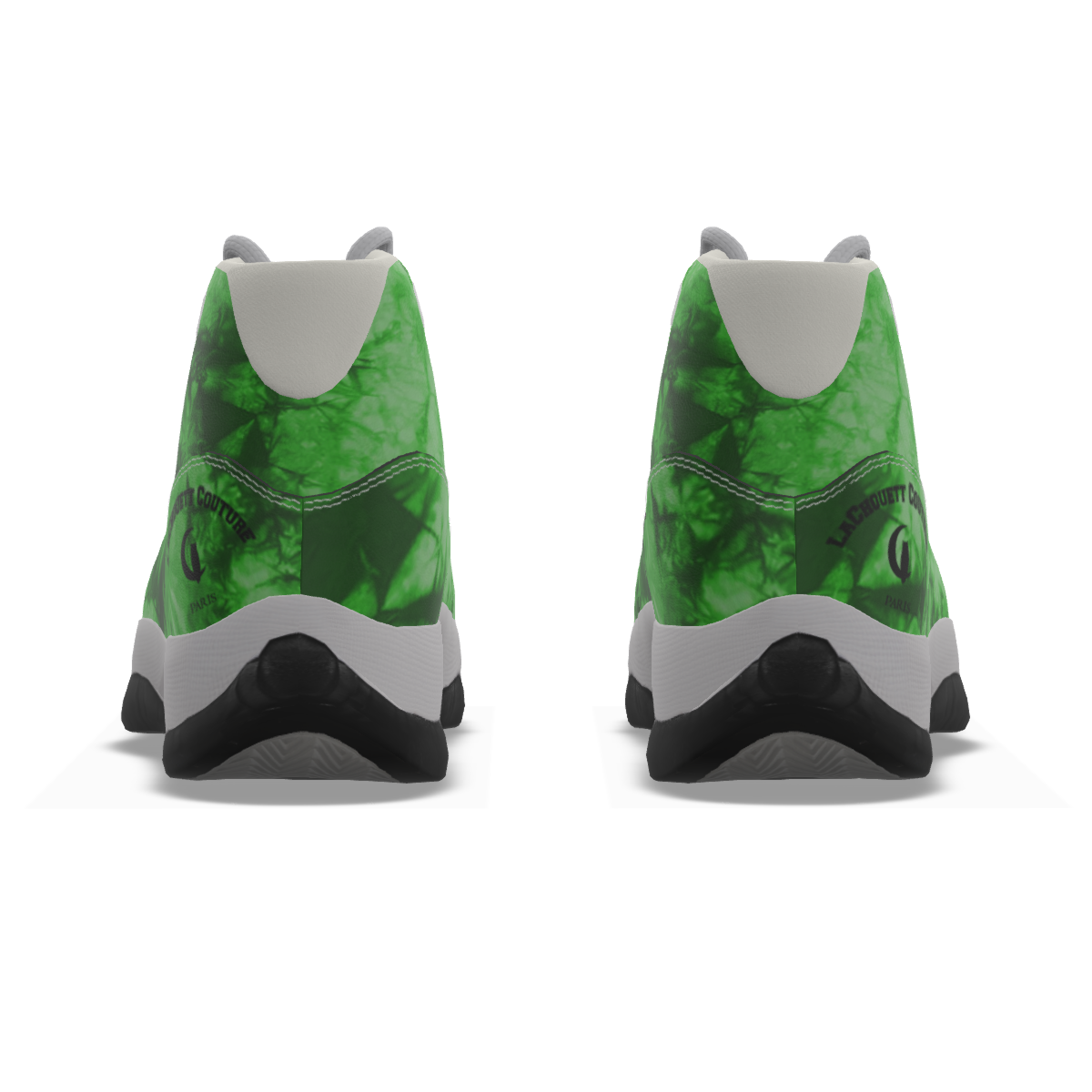 TIE DYE GREEN High Top Basketball Shoes
