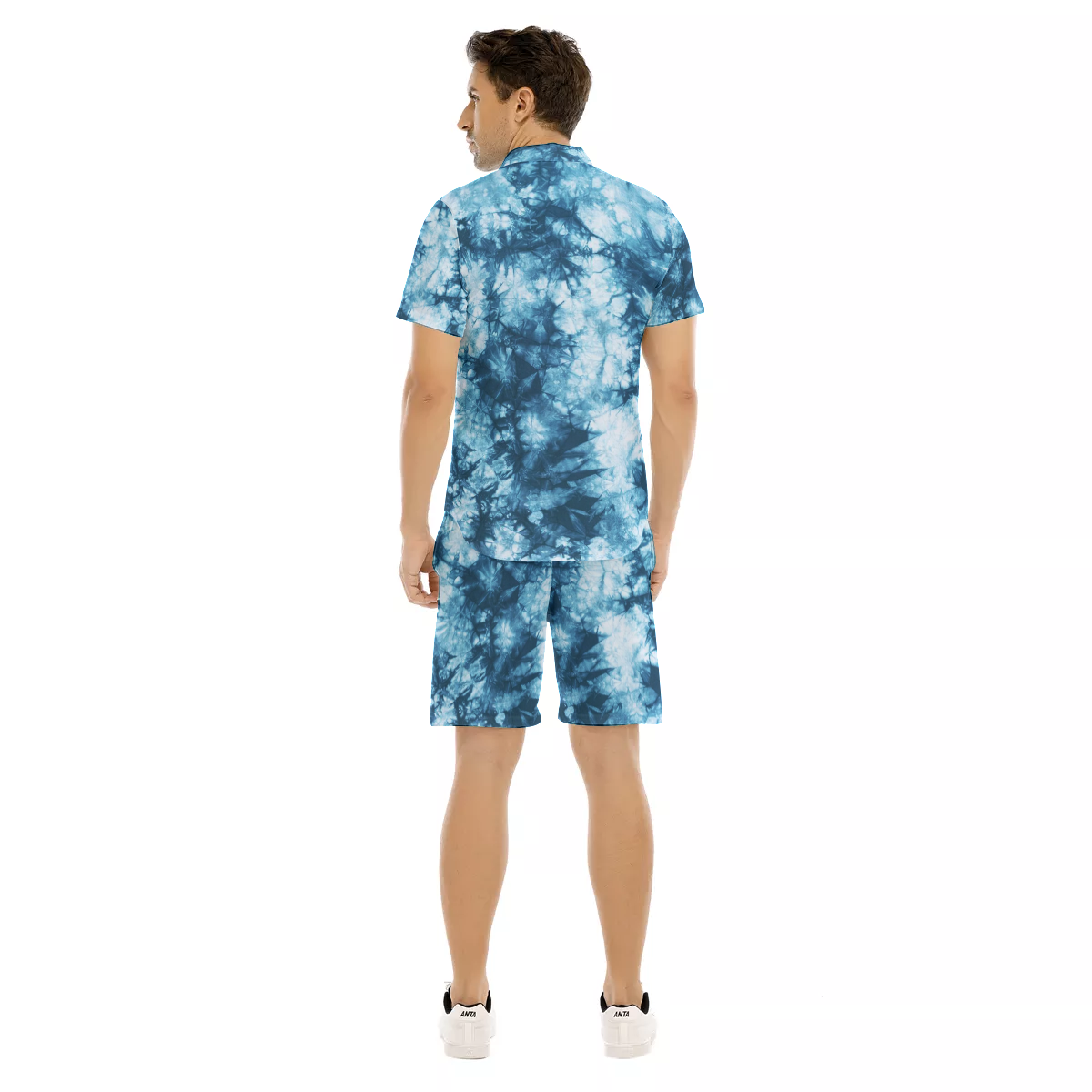 TIE DYE BLUE Men's Short Sleeve Shirt Sets