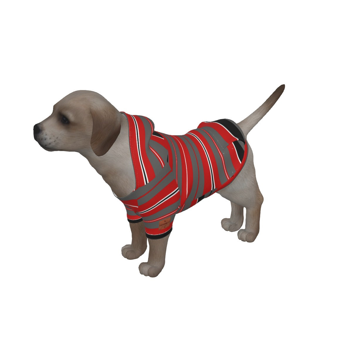 STRIPES REDGREY Dog's Pullover Hoodie