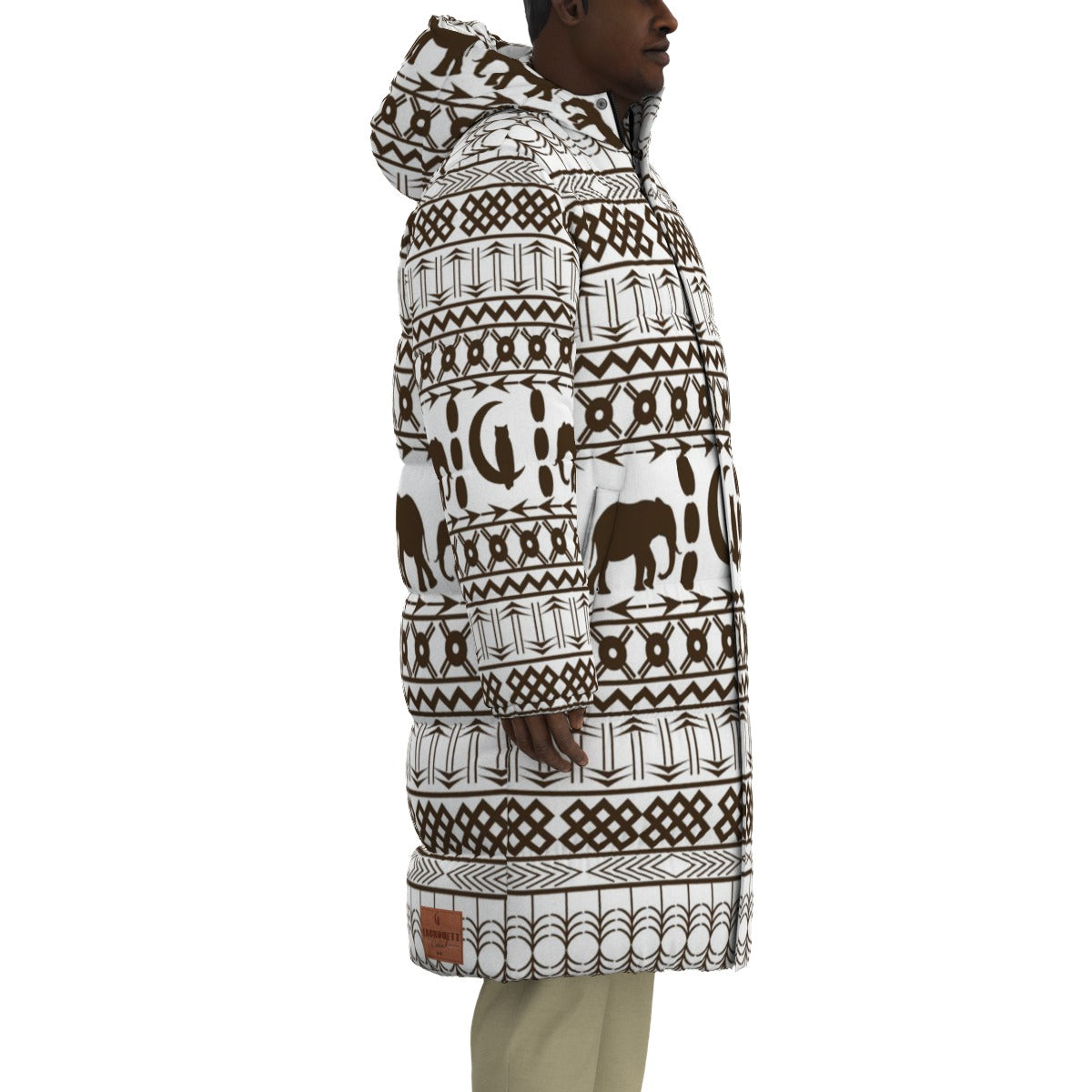 ELEPHANT ORNEMENT Unisex Long Down Jacket