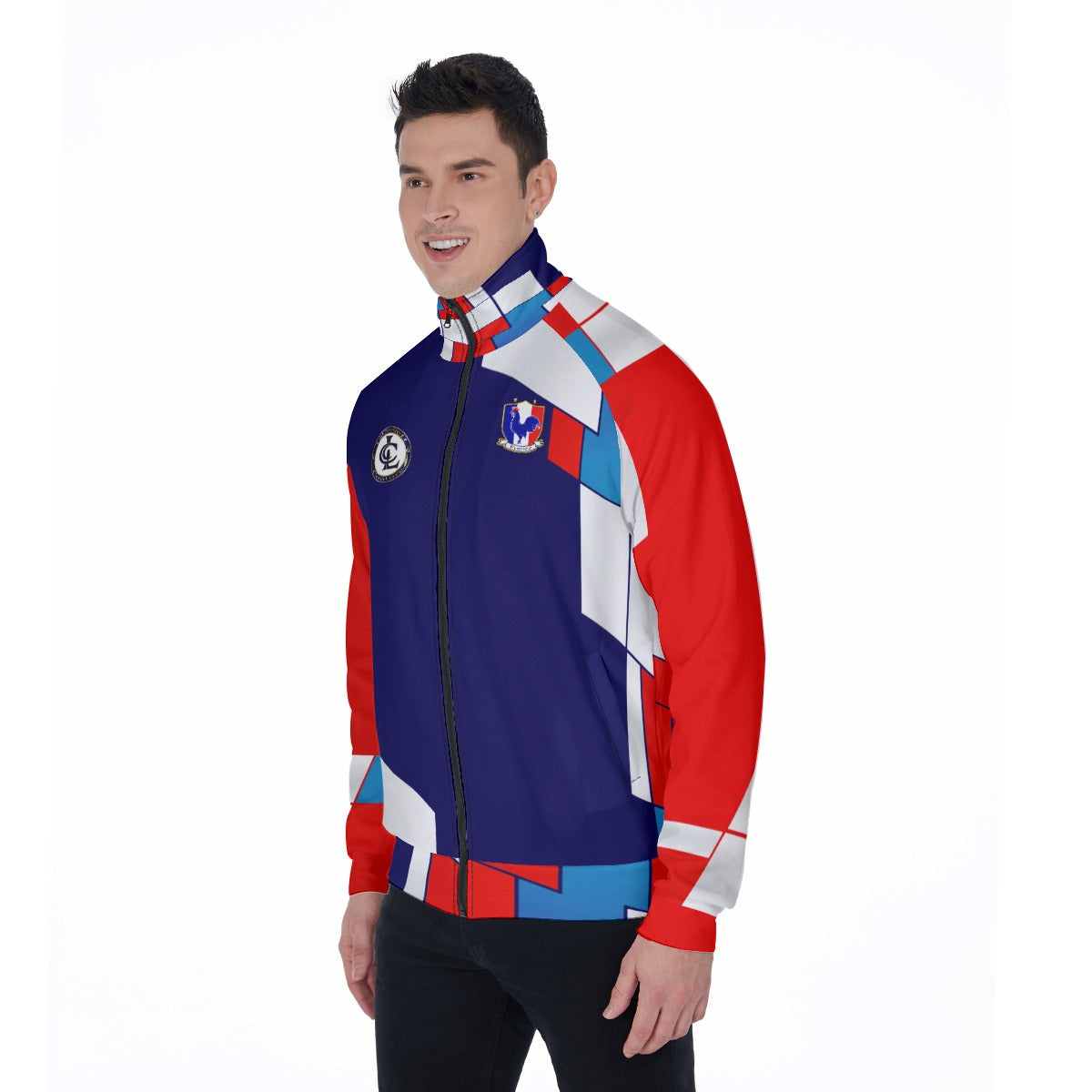 FRANCE BLUERED Men's Stand Collar Jacket