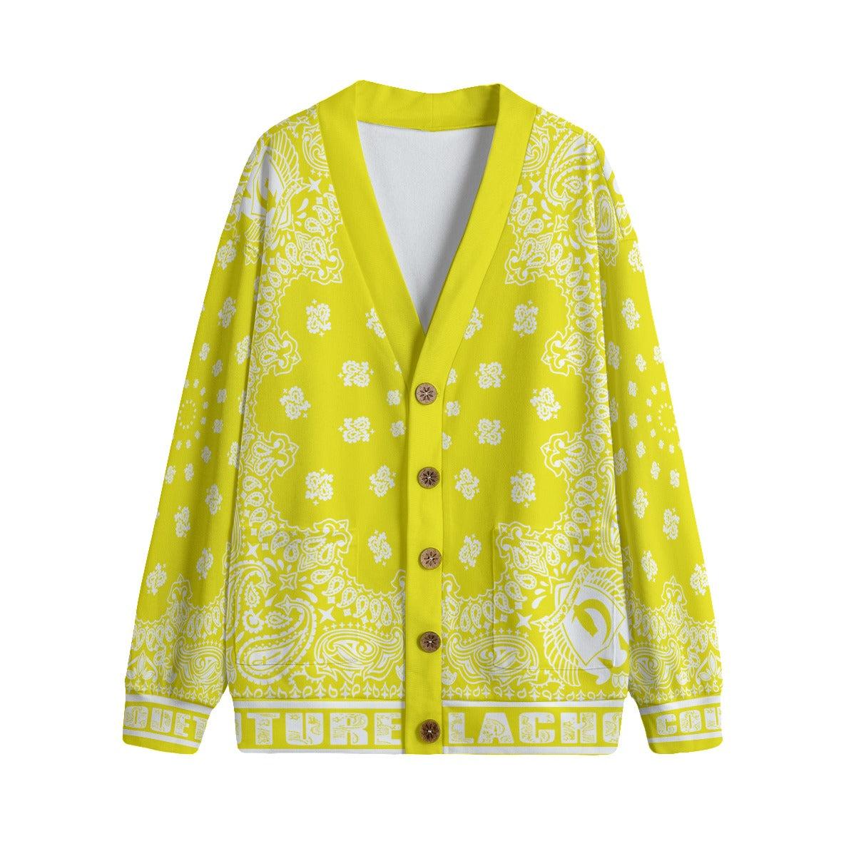 BANDANA L.K Unisex V-neck Cardigan With Button Closure