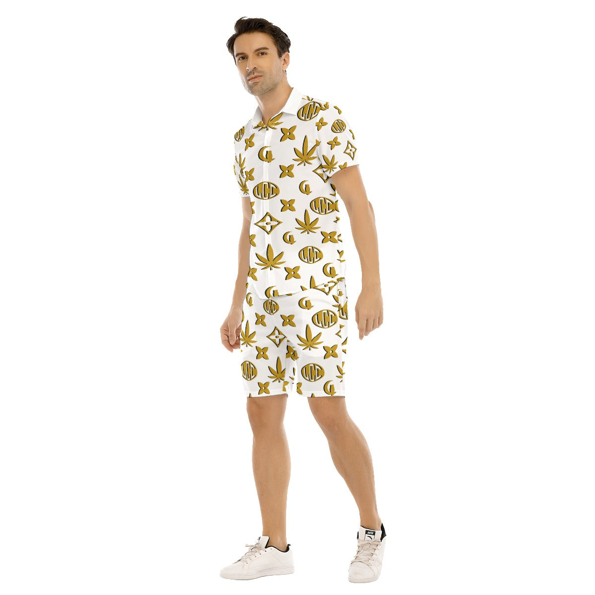 LCC WEEDY CREAM Men's Short Sleeve Shirt Sets