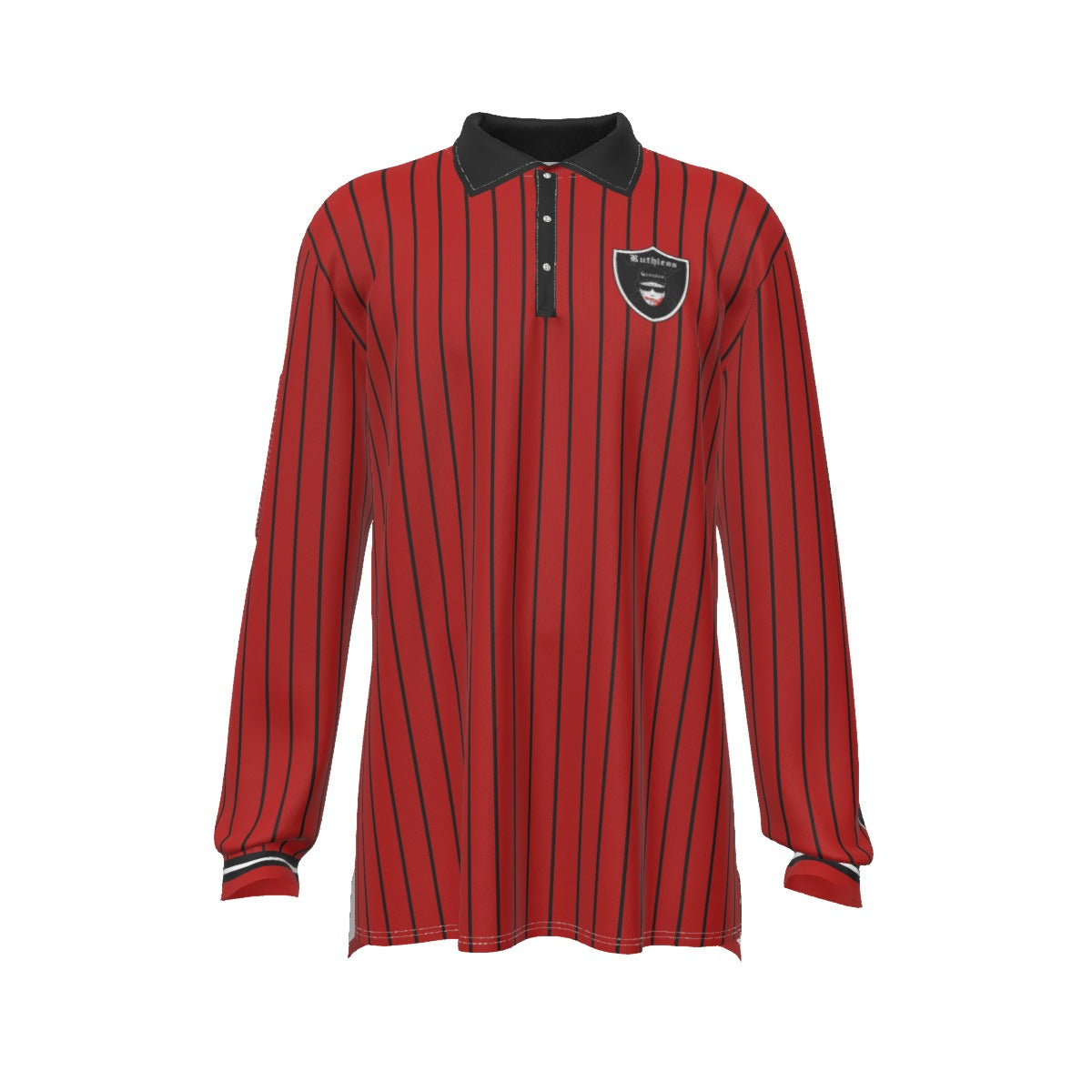 EAZY-E RUTHLESS RED Men's Long Sleeve Polo Shirt