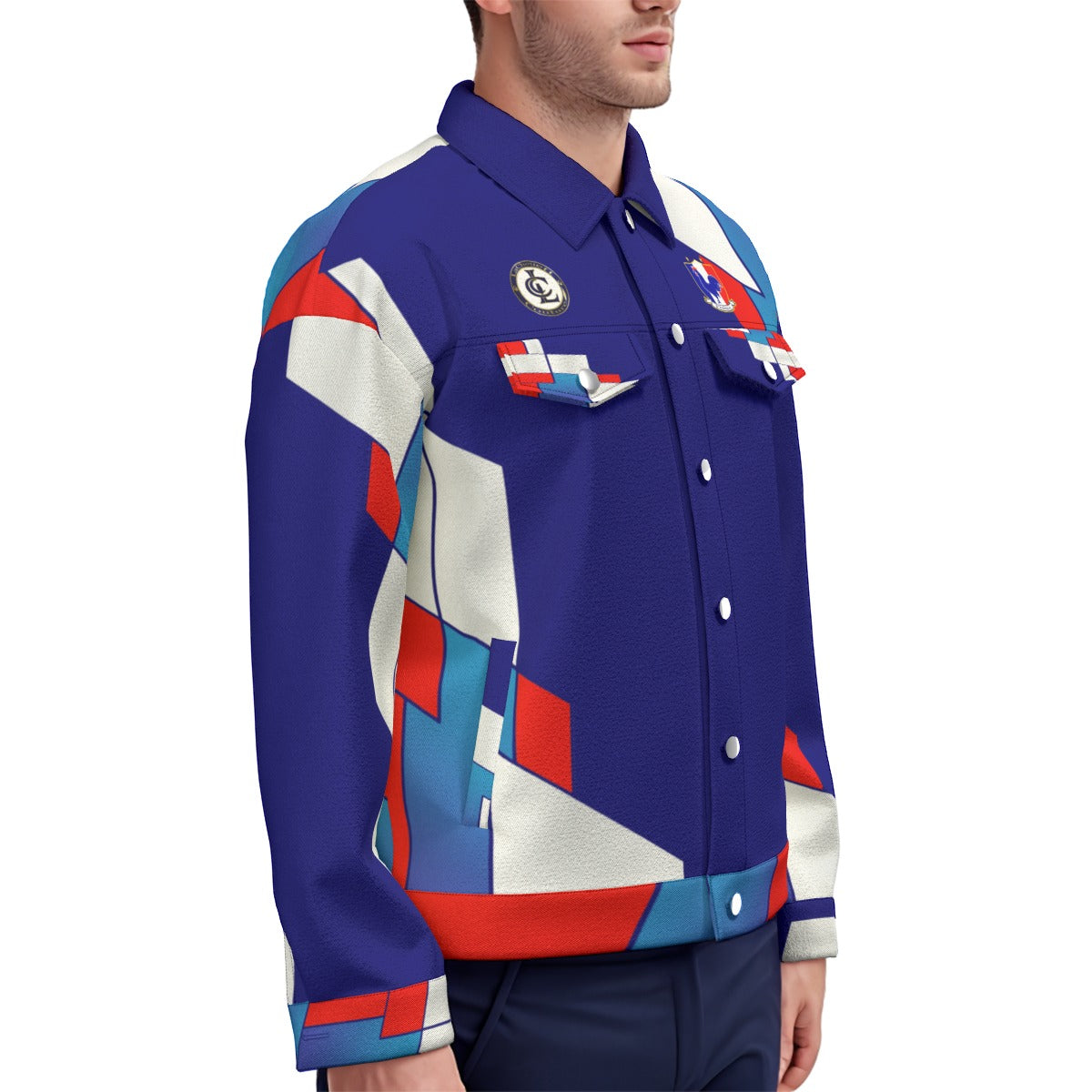 FRANCE BLUE Unisex Lapel Jacket