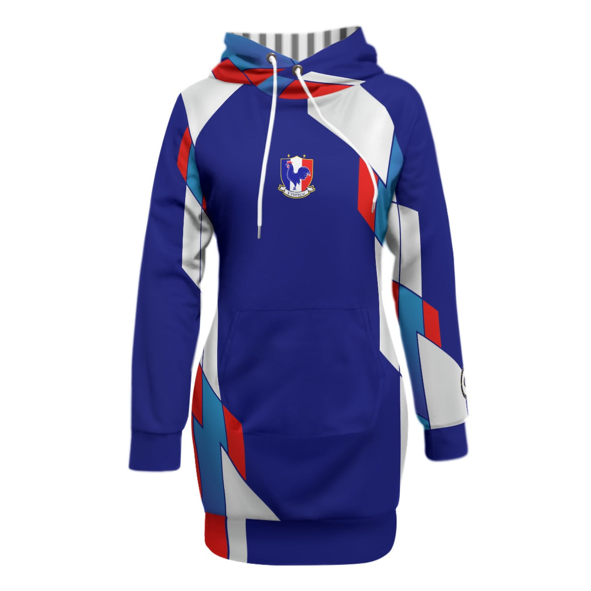 FRANCE BLUE Women's Pullover Hoodie With Raglan Sleeve