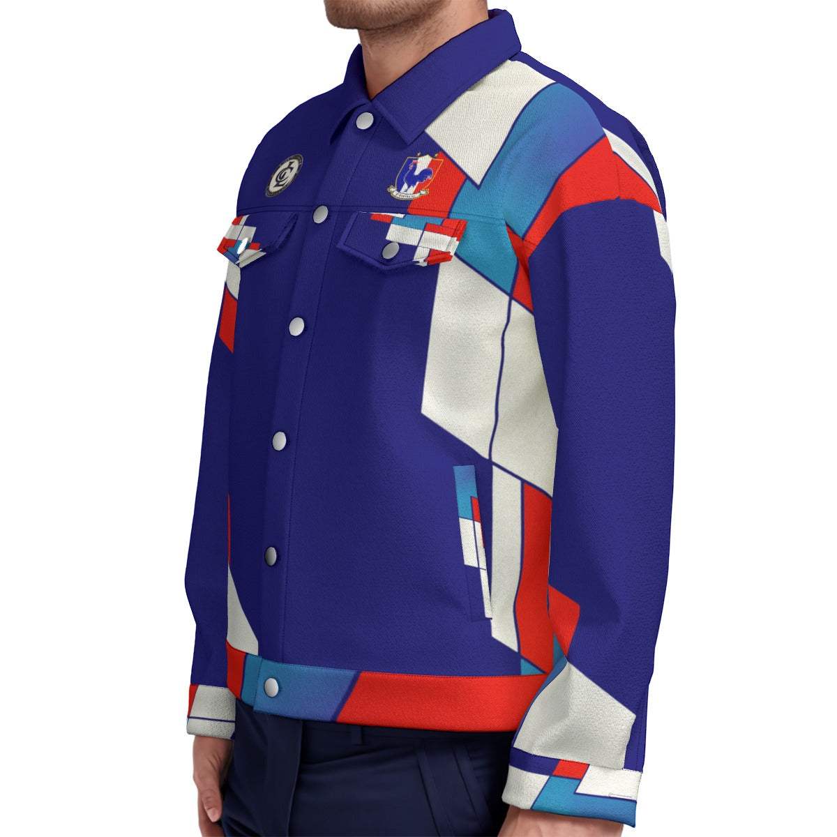 FRANCE BLUE Unisex Lapel Jacket
