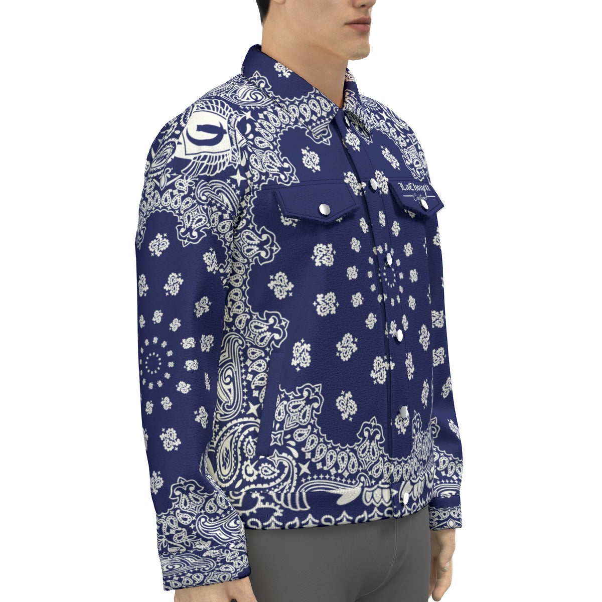 BANDANA NAVY Unisex Lapel Jacket