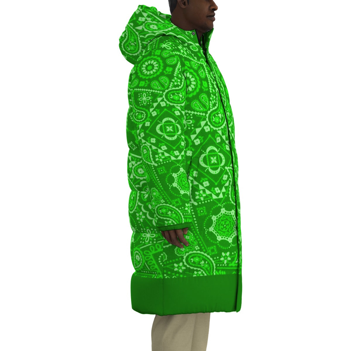 BANDANA DELUXE GREEN Unisex Long Down Jacket