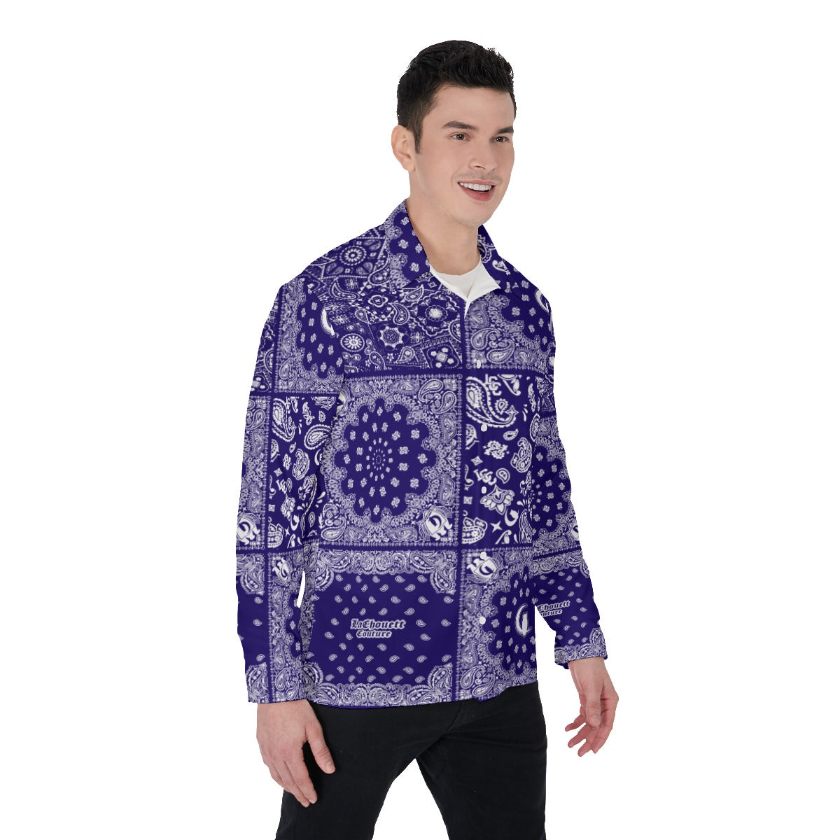 BANDANA MIX NAVY Men's Long Sleeve Shirt