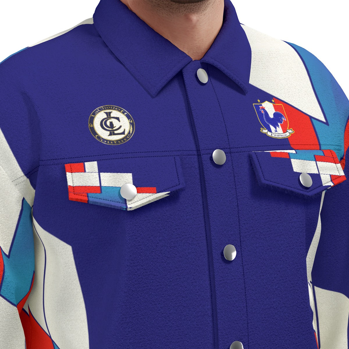 FRANCE BLUE Unisex Lapel Jacket