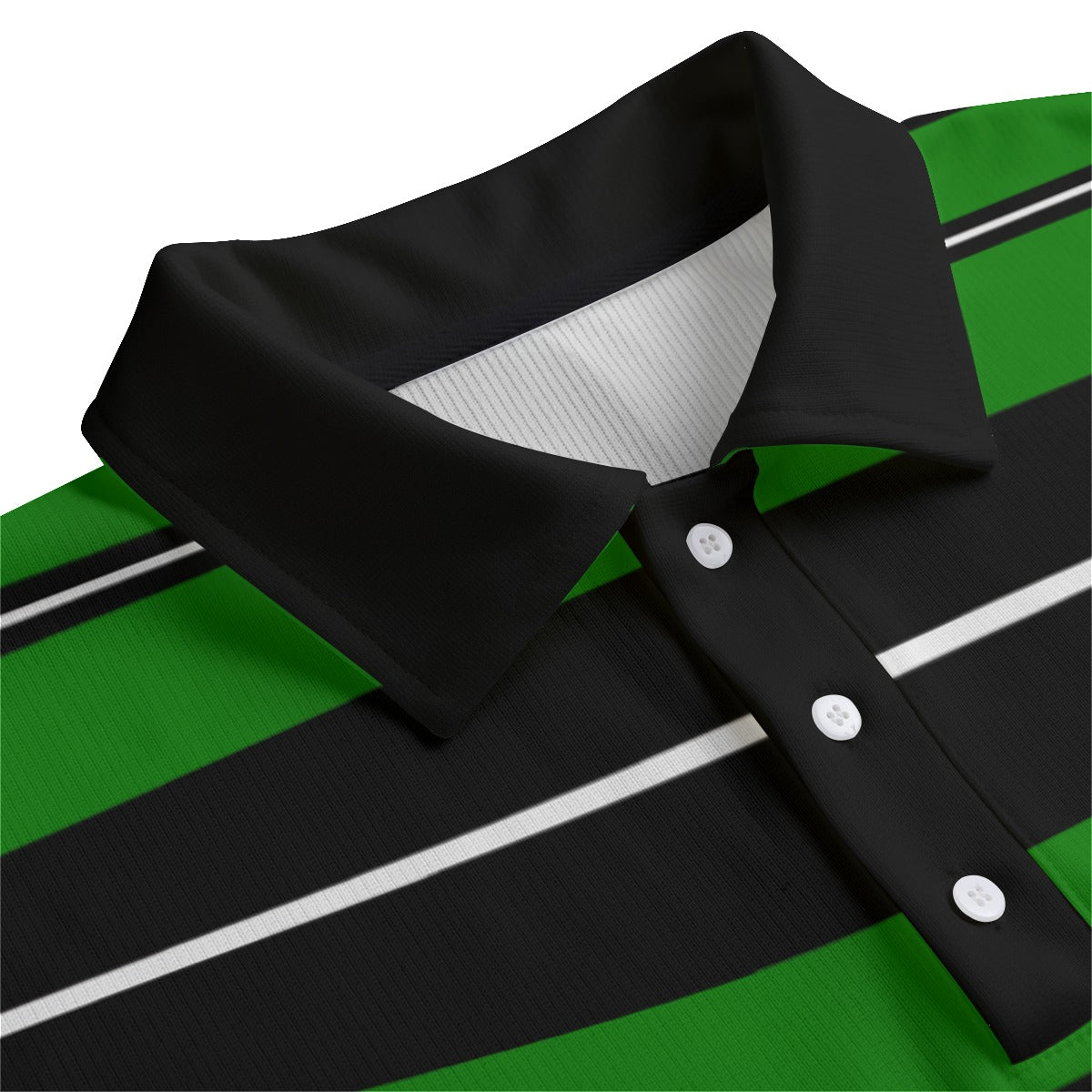 STRIPE UP GREENBLC Unisex Lapel Collar Sweater