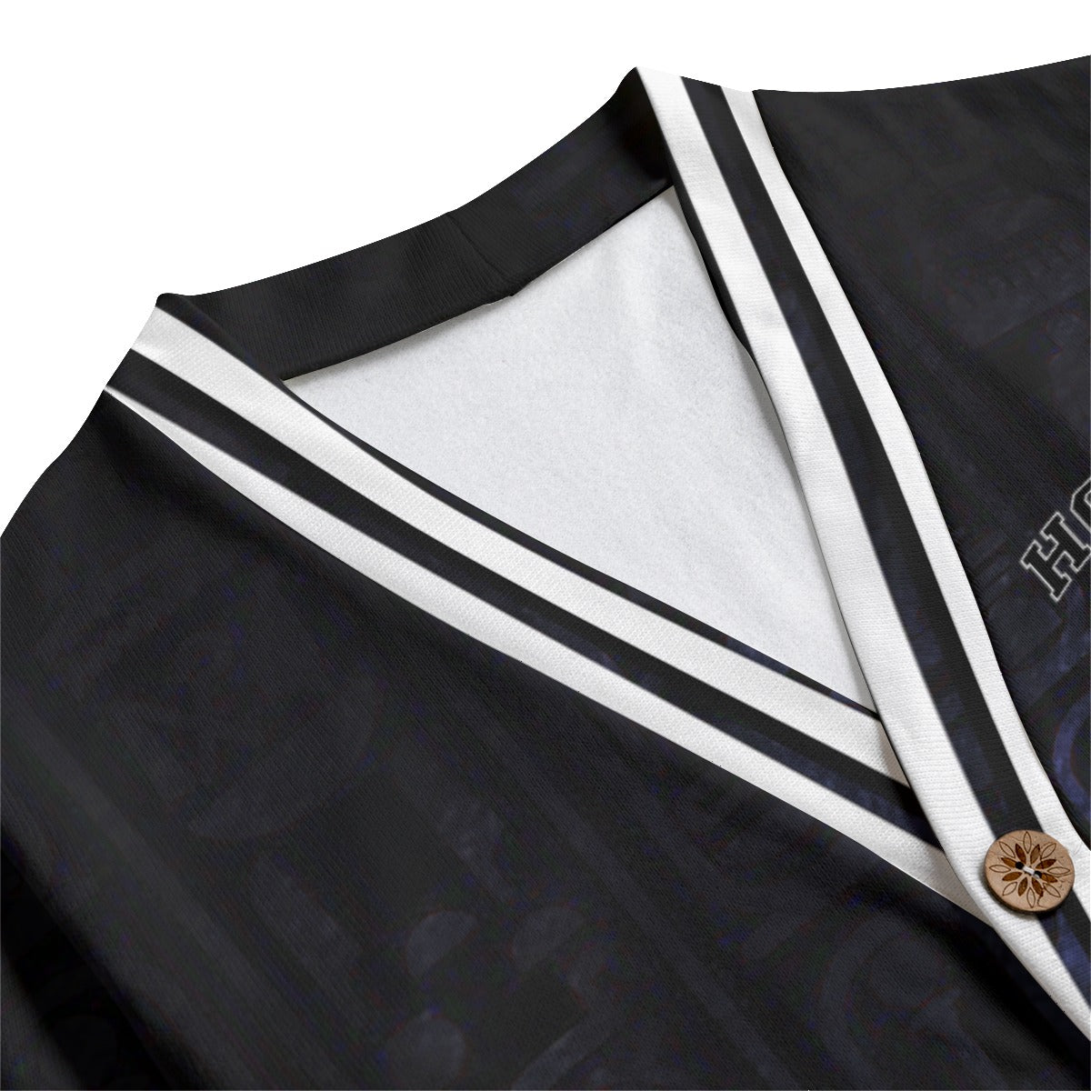 HOTEP EYES Unisex V-neck Cardigan With Button Closure