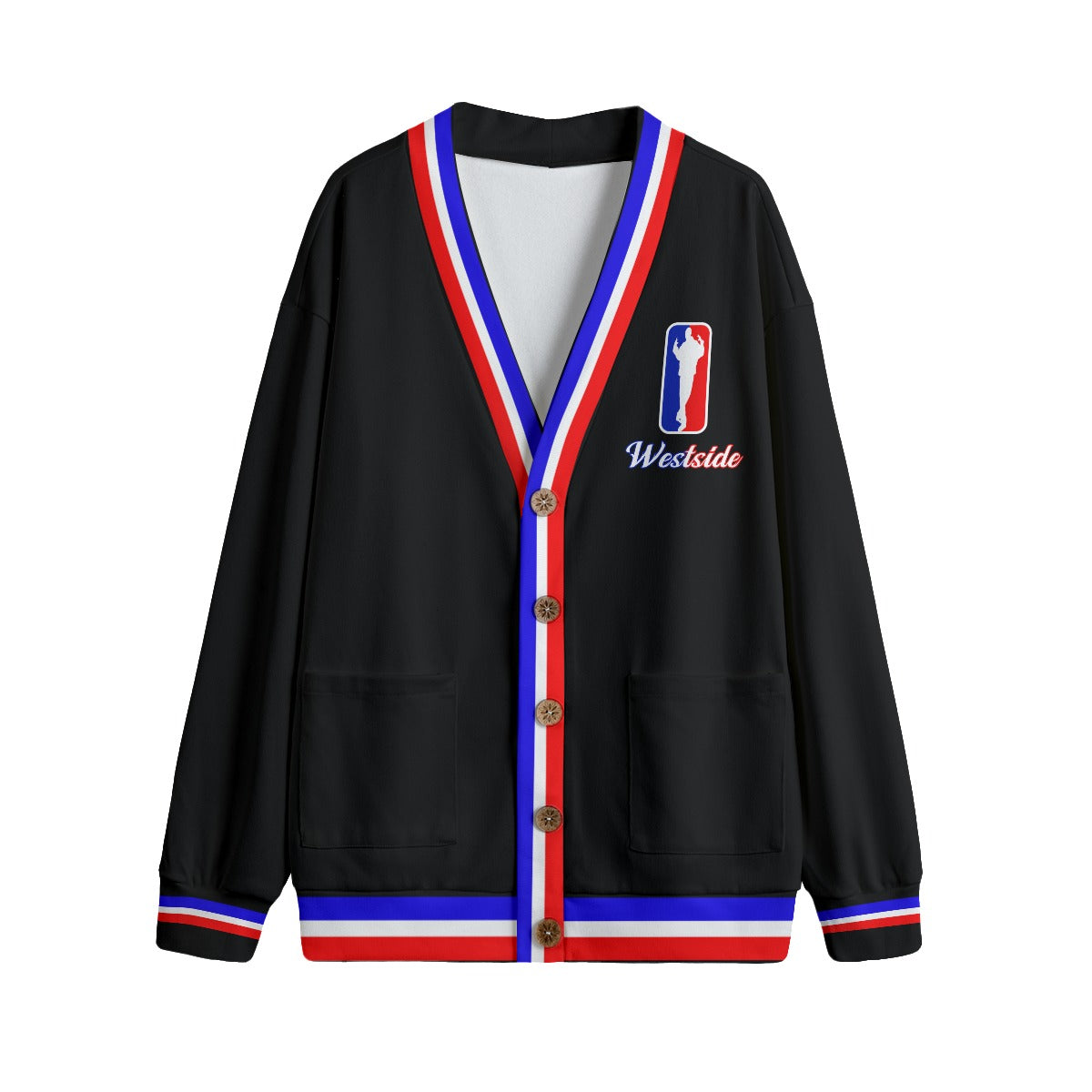 WESTSIDE WHT Unisex V-neck Cardigan With Button Closure