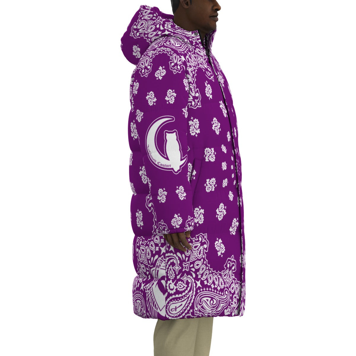 BANDANA GRAPES Unisex Long Down Jacket