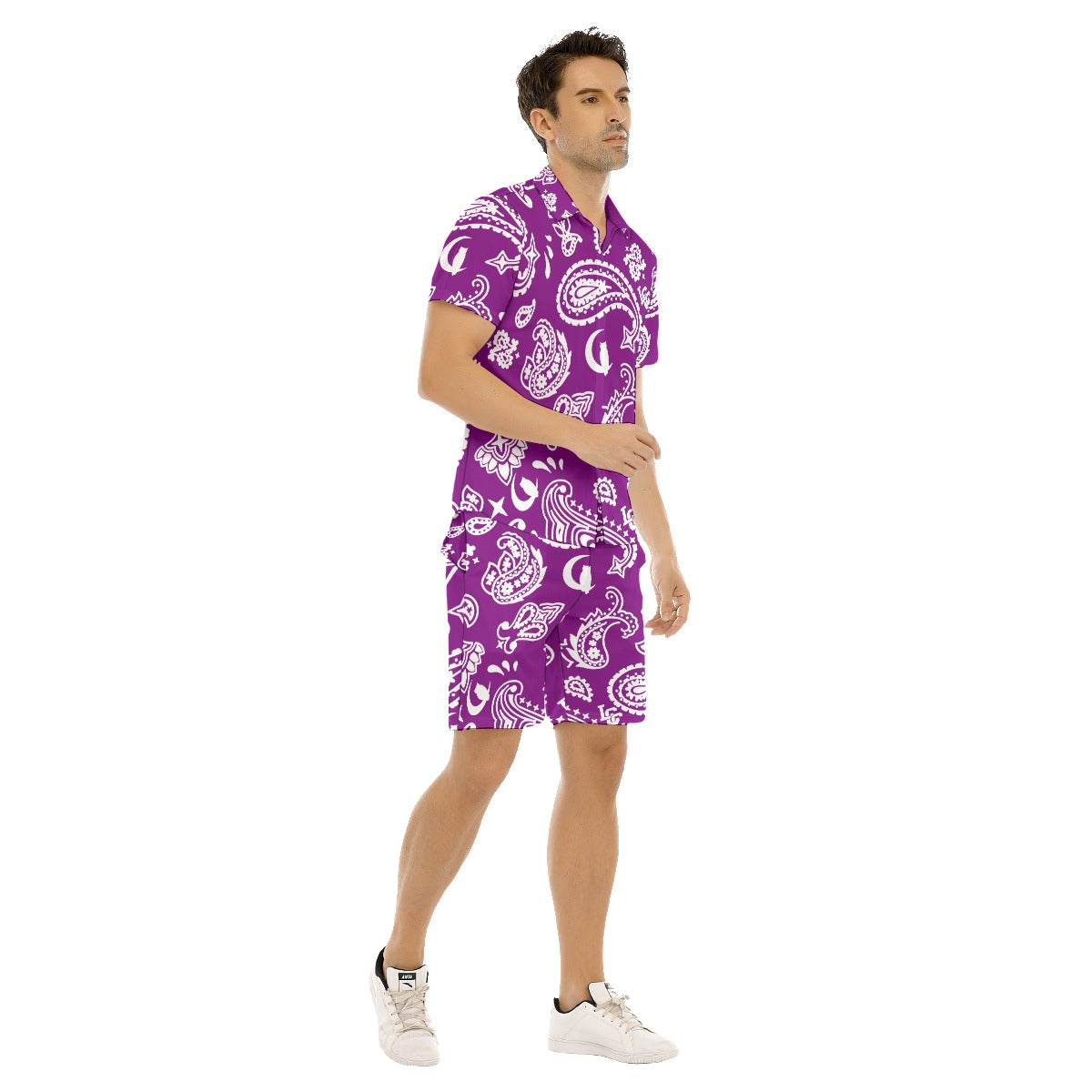 BANDANA PAISLEY GRAPES Men's Short Sleeve Shirt Sets