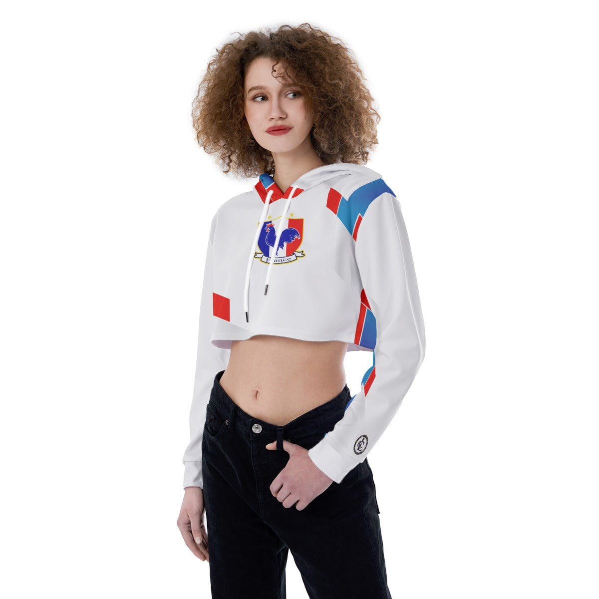 FRANCE Women's Crop Top Hoodie