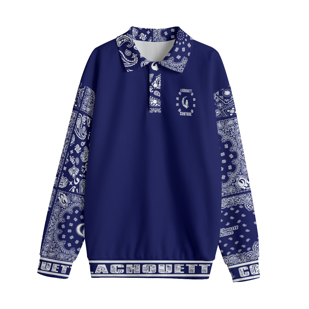 BANDANA MIX NAVY1 Unisex Lapel Collar Sweater