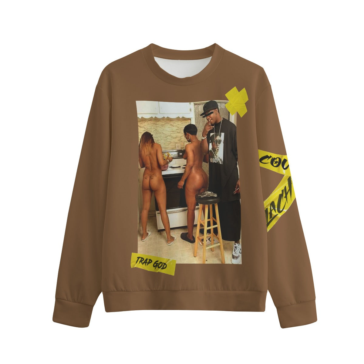 TRAP GOD BRWN Unisex O-neck Sweatshirt Cotton