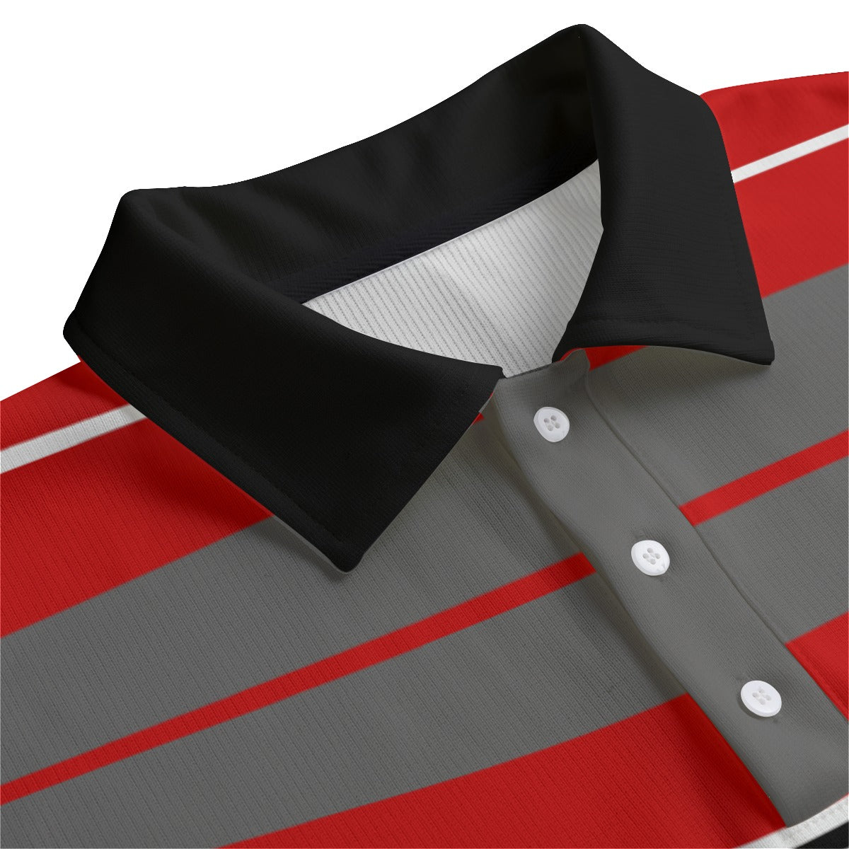 STRIPE UP BLOODY GREY Unisex Lapel Collar Sweater