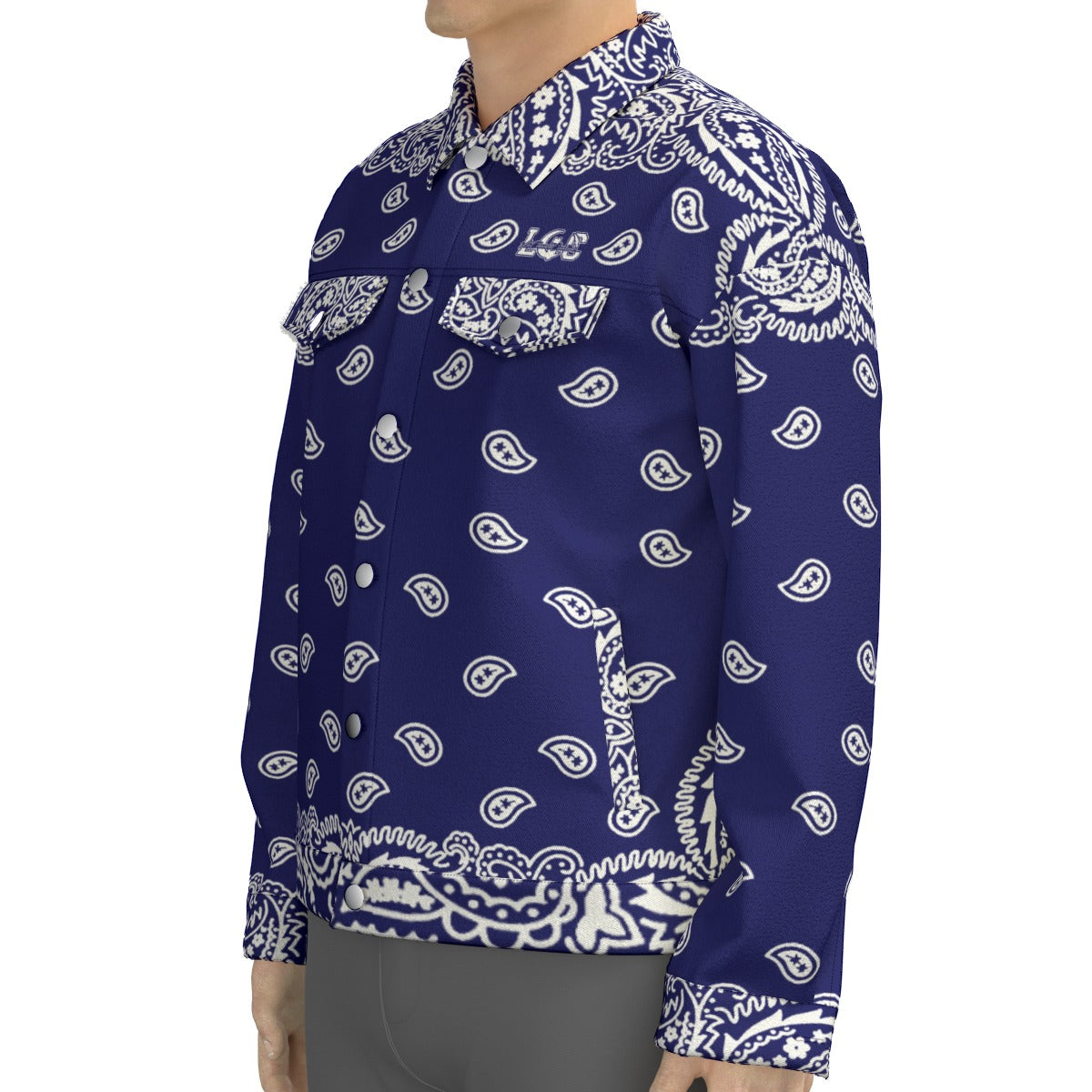 BANDANA FULLY NAVY Unisex Lapel Jacket