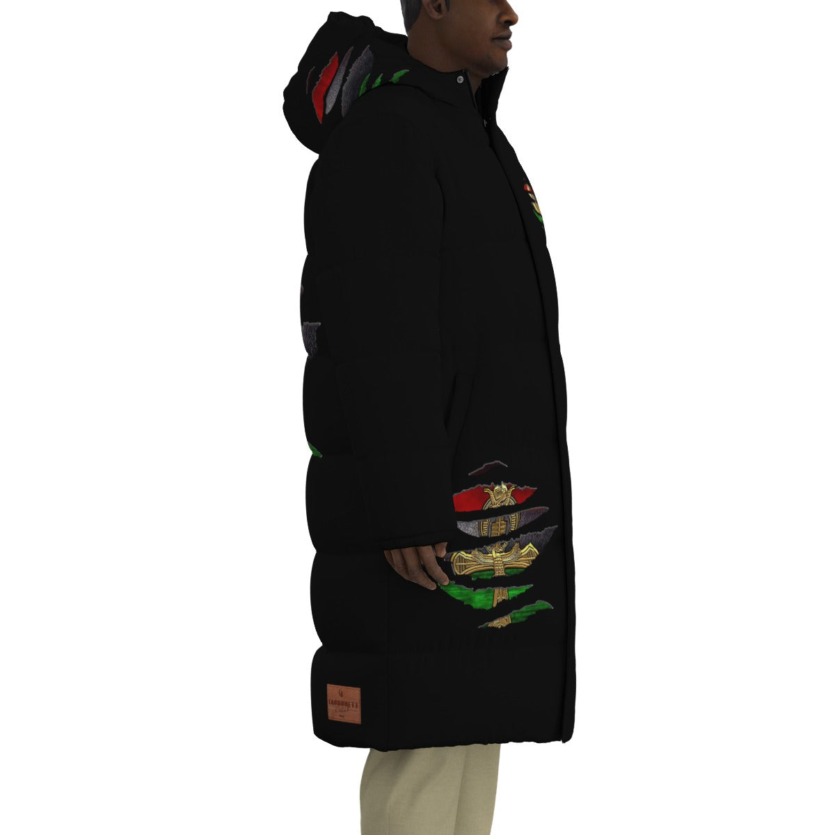 RBG RIPPED BLC Unisex Long Down Jacket