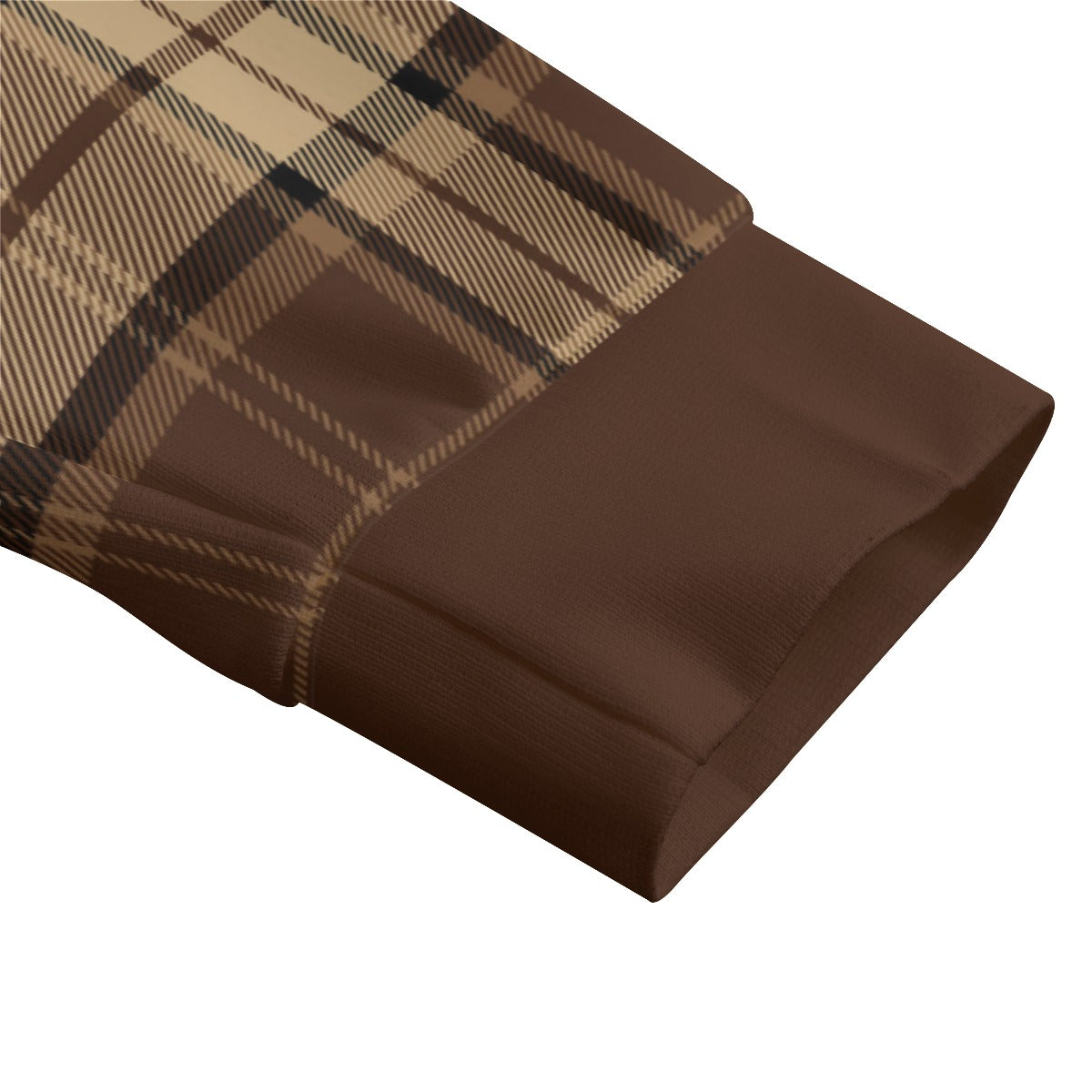 PLAID STYLE BROWN Unisex Lapel Collar Sweater