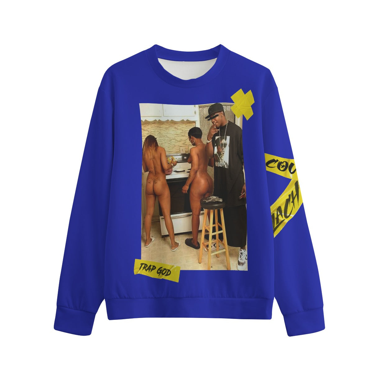 TRAP GOD BLUE Unisex O-neck Sweatshirt Cotton