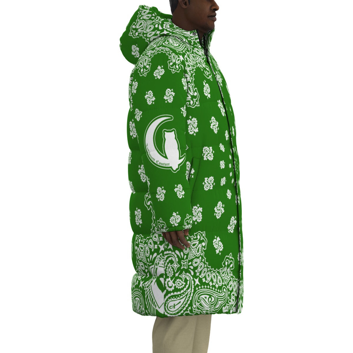 BANDANA GREEN Unisex Long Down Jacket