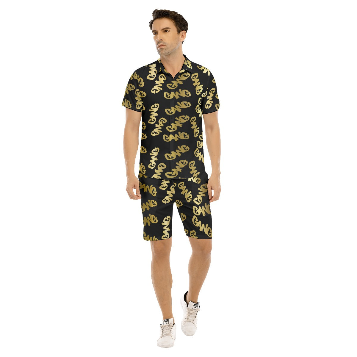 GANG X3 GOLDBLC Men's Short Sleeve Shirt Set